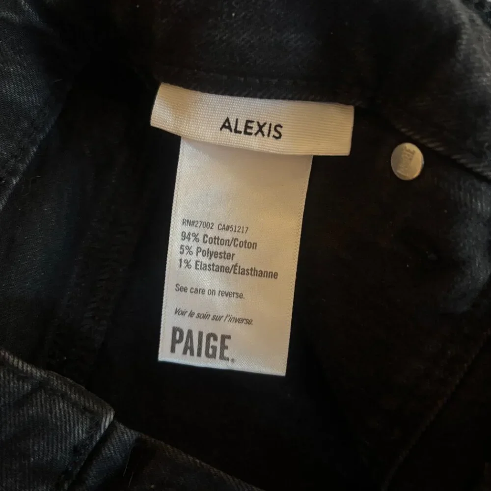 Paige Alexis Black Cropped Jeans motified barrel jean - Picture 11 of 12